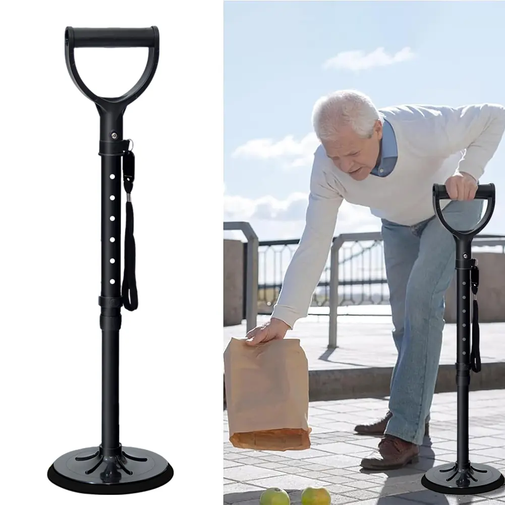 Standing Assist Device for Seniors, Lightweight Aluminum Alloy Mobility Aid with 7 Adjustable Levels and Non-Slip Base, Portable Healthcare Lift Support Equipment