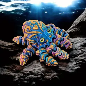 Colorful 3D Fish Statue with Stamped Design, Ideal Collectible Fantasy Figurine for Home & Desk Decor, Perfect Party Favors & Gift for Birthdays, Christmas & Halloween