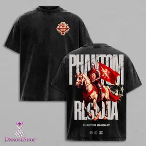 Crusader Defender Of Faith Phantom Knight Graphic Tee Vintage Washed Medieval Knight Armor Streetwear T-Shirt