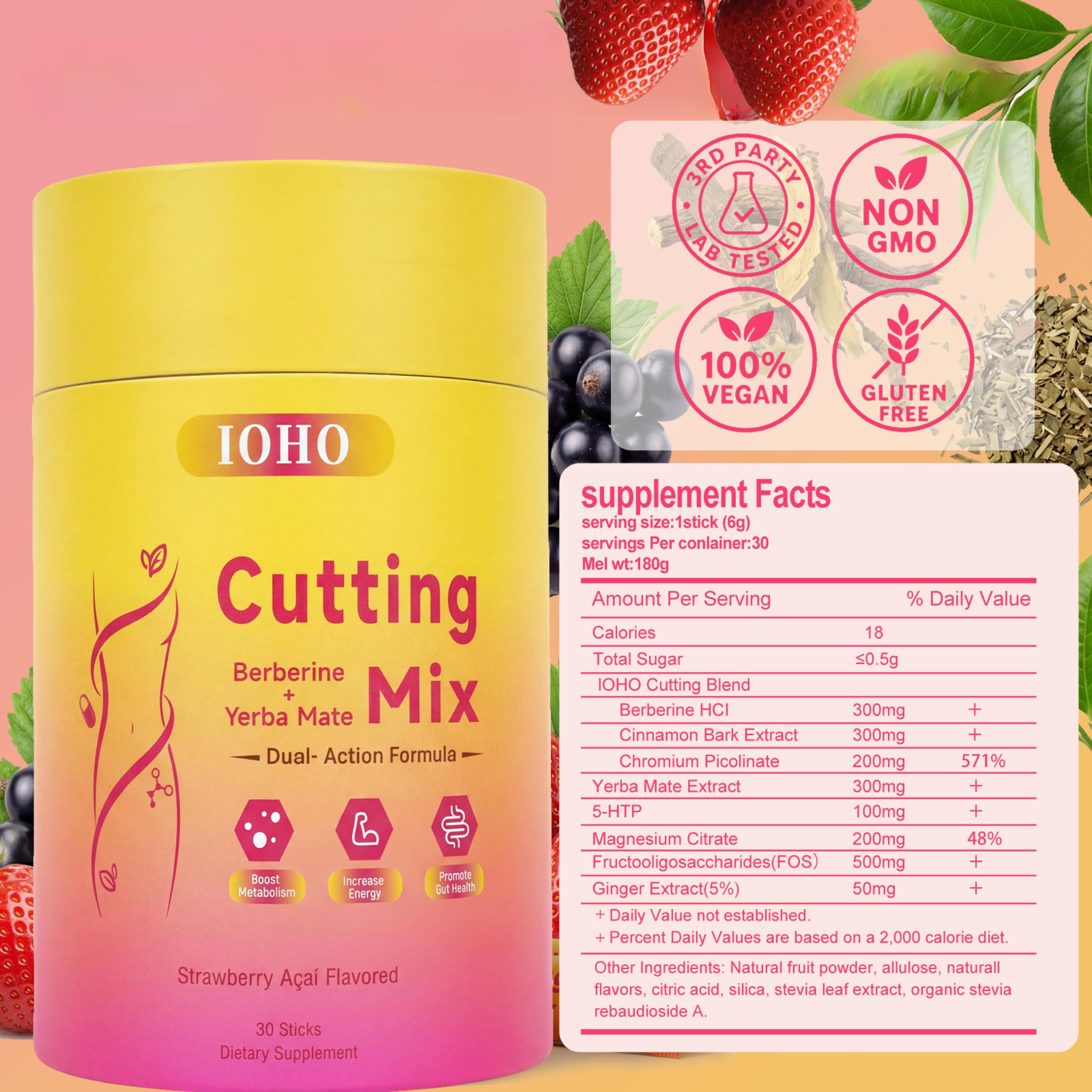 IOHO Cutting Drink Mix –| Strawberry Açaí Flavor – 30 Servings