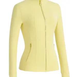 【Golden Zipper】【Gardenia Fragrance】Soft Brushed Women's Sporty Jacket, 25'' Inseam Leggings. Golden Zipper Jacket with Pockets, Yoga Pants, Thumbholes Design, Casual Wear for Women