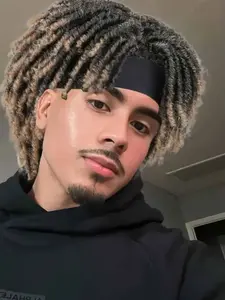 Men's Short Afro Style Synthetic Dreadlock Deep Curly Wig, Daily Use Hairpiece with Headband, Suitable for All Ethnicities