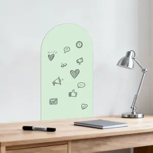 Mint green magnetic arched decal contact paper, 40cm80cm/50cm90cm, peel and stick wall self-adhesive magnetic wall panel stickers, suitable for peel and stick magnet contact paper rolls in homes, schools, restaurants, cafes, and offices