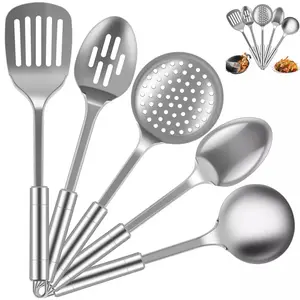 Kitchen Cooking Utensils Set Stainless Steel Spoons & Spatula Set  5Pcs