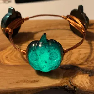 Glow N The Dark Pumpkin Bangles for Adults and Kids - Safe Bracelets