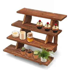 Wooden cake display stand Wooden ladder desktop Multipurpose storage stand Flower stand