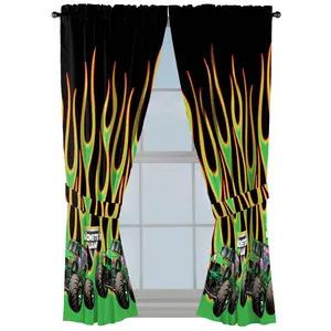 Sunny Side Up Monter Jam Curtains for Kids Bedroom 4-Piece Drape Set