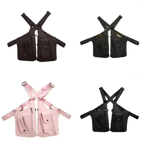 PU Leather Shoulder Armor Hidden Underarm Strap Wallet Adjustable Underarm Anti-Theft Bag with Double Bag for Men Women Outdoor