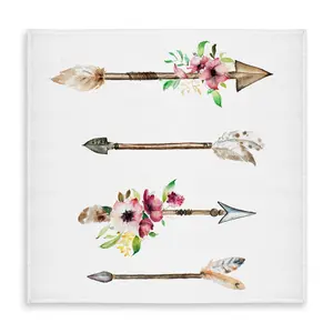 Begin Home Decor C1TC5858GMNRA9 58 x 58 in. Brown Floral Bohemian Tablecloth - Arrowheads & Flowers Decor