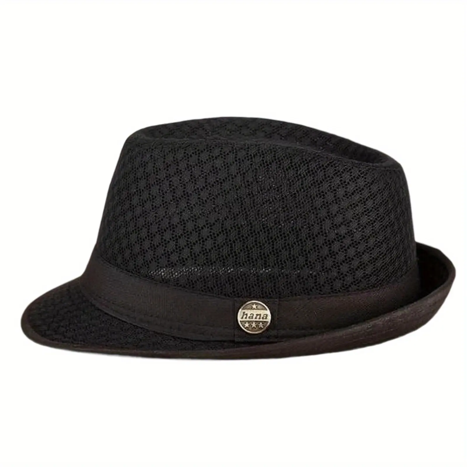 Vintage Fedora Hat - Classic Black with Strap, Non-Textile Material, Machine Washable, Versatile for Many Occasions, Retro Style, Outdoor Headwear |   Classic Fedora |   Durable Headgear, Fedora Hats