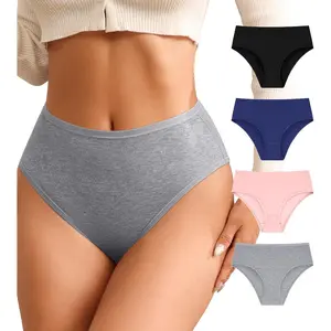 J-pone Womens High Waisted Bikini Underwear Smooth Hipster Panties Cheeky Underwear Breathable Ladies Panties 4 Pack