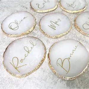 Personalized Resin Coasters with Foil Plated Edge