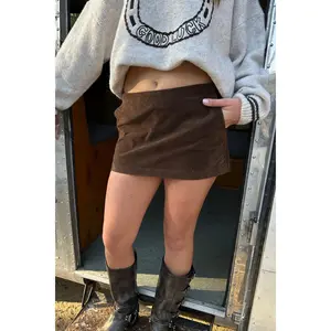 Faux Suede Mini Skort