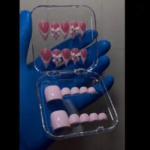 French Hand and Toes Acrylic Press-On Nails with Customizable Color for Any Occasion Easy Application and Secure Fit.  * Custom Handmade Press-On Nails - Made to Order (5-7 Business Days)