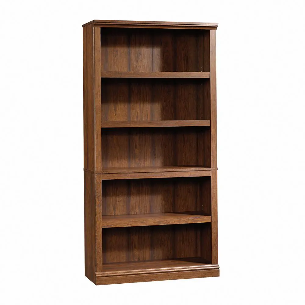 Freestanding Rustic Tall Collectibles Storage Bookcase - Washington Cherry Finish, Adjustable, Space-Saving Furniture for Home Office, Organizing Art Supplies, Indoor Shelves & Racks