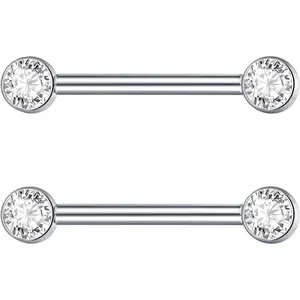 14G G23 Titanium Internally Threaded Nipple Rings  Nipple Piercing  for Women