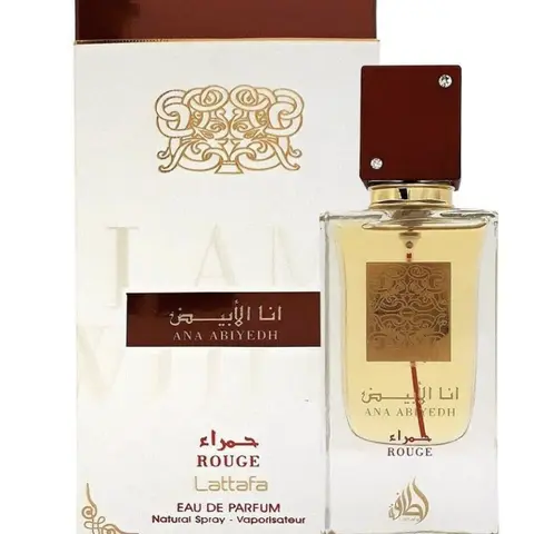 Lattafa Perfumes Ana Abiyedh Rouge for Unisex Eau de Parfum Spray, 2.0 Ounce / 60 ml Fragrance Evening