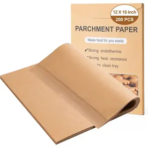 200Pcs Parchment Paper, Non-Stick Precut Parchment Paper Sheets,Unbleached,Parchment For Baking Sheets,Fryer, Cooking,Oven,Perfect for Bread, Cakes, Barbecue