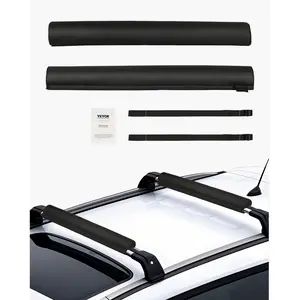 【Summervibes】VEVOR Soft Roof Rack Pads, 28" Universal Car Roof Rack Pads for Various Crossbars, 88LBS Load Capacity Luggage Kayak Carrier with 2 Tie Down Straps & Velcros for SUPs Canoes Snowboards Paddle Boards