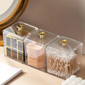 1 Pc Multifunctional Makeup Storage Box For Cotton Swabs, Cosmetics, Jewelry, And More - Organize Your Beauty Essentials In Style