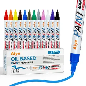 12 Color Tire Lettering & DIY Detail Pen, Permanent Marker Pen Set, Oil Based, Waterproof, Quick-Dry, Long-Lasting Markers, DIY Graffiti Pen for Tire, Rubber, Wood, Rocks, Metal, Canvas,Plastic, Auto Parts & Tools for Car Lovers