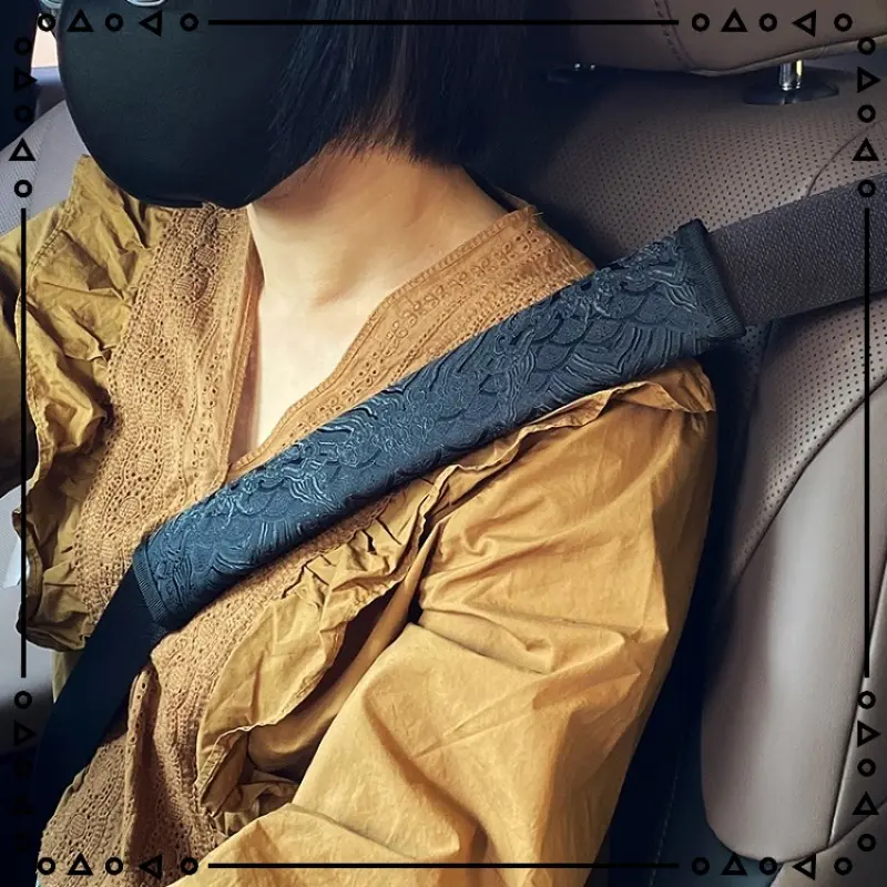 Jdm Car Interior Seat Belt Cover, Embroidered Satin Texture Safety Harness Protector, Stylish Protective Gear for Vehicle Comfort & Durability, Car Interior Accessory, Car Accessories Interior