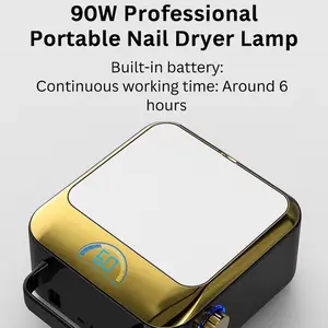 NS Beauty Pro Cordless UV/LED Nail Lamp with 6000 mAh Battery Portable Design for Professional Manicure & Pedicure 90W High-Power LED Beads