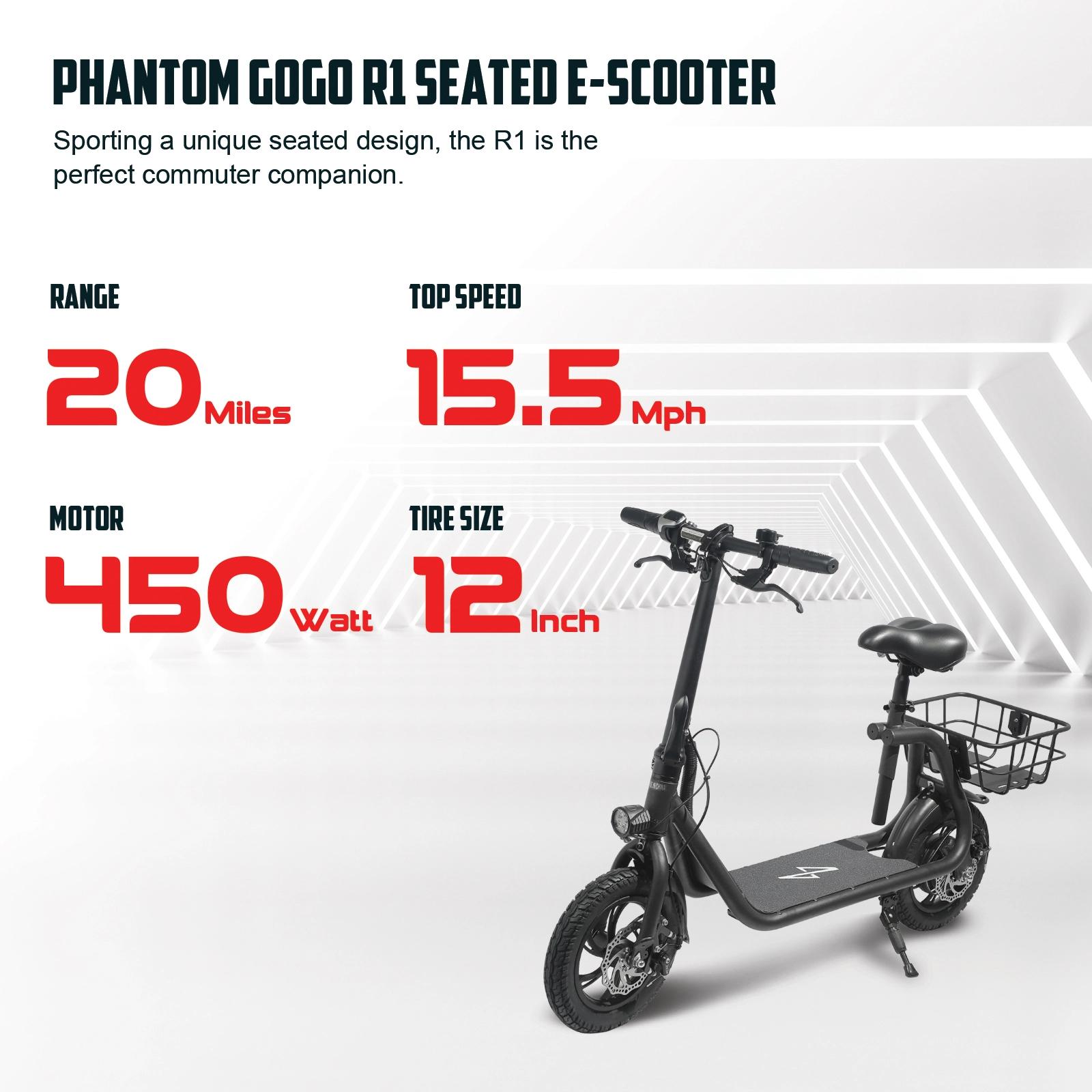 Megawheels EB08 Phantom R1 Commuter Electric Scooter – Adjustable Seat,20Mile Range, Foldable, Dual Brakes & Storage Basket Megawheels EB08 Phantom R1 Commuter Electric Scooter – Adjustable Seat,20Mile Range, Foldable, Dual Brakes & Storage Basket
