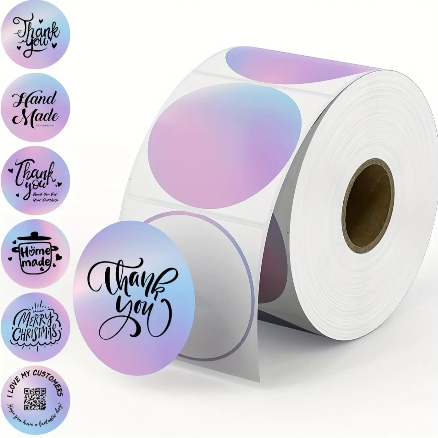Round Thermal Labels for Small Businesses, Direct Thermal Printer Labels, Thermal Printing Labels, Logo Design Stickers, Compatible with Phomemo Printers