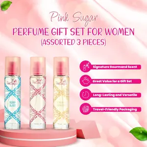 Aquolina Pink Sugar Perfume Gift Set for Women – 3 Piece EDT Travel Spray Collection (30 ml Each)