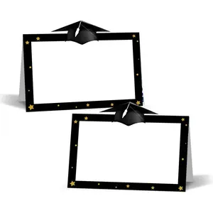 100 Pack Graduation Place Cards 2×3.5 Inch Seating Name Card Tented Cards for Buffet Table Supplies Party Decorations