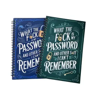 Password Keeper Notebook – Humorous “What the F is my password?” journal for organizing website usernames and passwords, spiral-bound, small and portable adhd office accessories