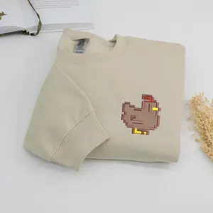 Stardew Valley Chicken Embroidered Sweatshirt, Perfect Gift for Gamers, Stand out with Gaming-inspired Fashion, Handcrafted Gaming Apparel