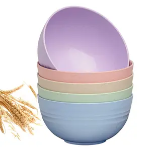 5pcs Thick Plastic Bowls, Reusable Lightweight Handmade, Salad Serving Bowls Perfect for Salads Dinner Daily Kitchen Use, Microwave Safe, Ideal Gift