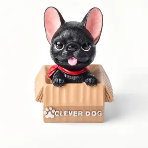Creative Cartoon Shaking Head Dog Car Ornament Husky & Teddy in Carton Design for Birthday Cake & Vehicle Decoration Clever Dog