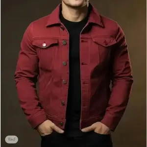 Men's Fashion Casual Jacket Washed Denim Top Autumn Loose Large Size Denim Jacket Men Jacket Menswear Chinos(Sheets)