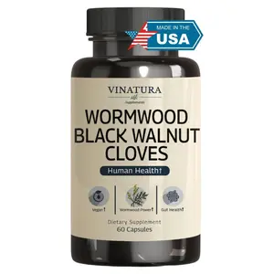 Wormwood Black Walnut Clove Capsules - Natural Gut Cleanse & Detox for Human Health, Digestive Health with Wormwood herb, Black Walnut Extract Combination, 60 Capsules Healthcare Natural, USA Made and Tested