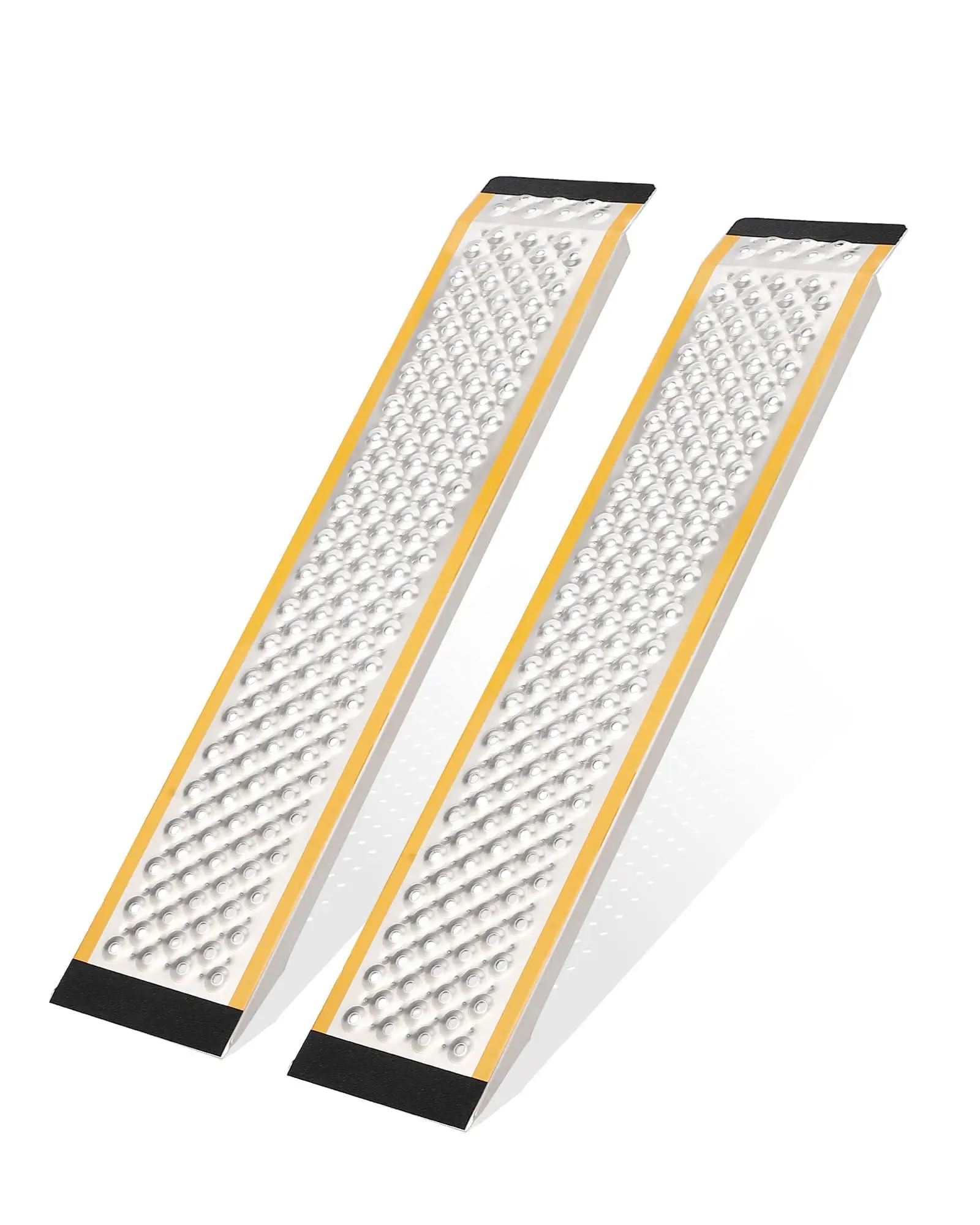 Gaomon 4FT Aluminum Loading Ramps (Set of 2) - 9" Wide Heavy-Duty Non-Slip Outdoor Ramp, 800lb Capacity, ATV-Ready, Includes Screws & Punched Tread for Lawn Mower
