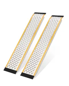 Gaomon 4FT Aluminum Loading Ramps (Set of 2), 9" Wide Heavy-Duty Non-Slip Outdoor Ramp, 800lb Capacity for Lawn Mower, ATV, Includes Screws & Punched Tread