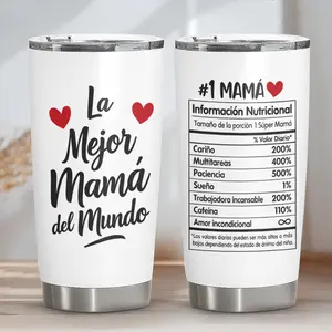 BNB Regalo Único para Mamá – Vaso Térmico “Best Mom Ever” de Acero Inoxidable 20o/30oz con Tapa, Perfecto para San Valentín, Cumpleaños y Día de la Madre – Regalo para Mamá/Esposa – Vaso con Aislamiento al Vacío de Doble Pared