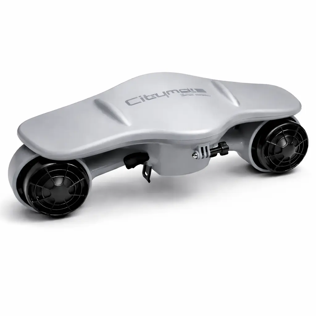 Gray Dual Motor Underwater Scooter – Stable Propulsion, Removable Battery, 40m Max Depth for Shallow Diving