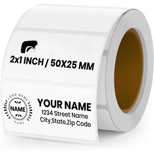 White Direct Thermal Labels Vinyl 1 x 2 Inch Self-Adhesive Rectangle Stickers Roll  Printer  Name Tag for QR Code DIY Office Address 500 count