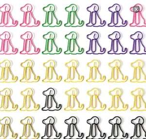 50PCS animal paper clips, colored paper clips, metal dog paper clips, cartoon shaped paper clips, office receipt clips, snack clips