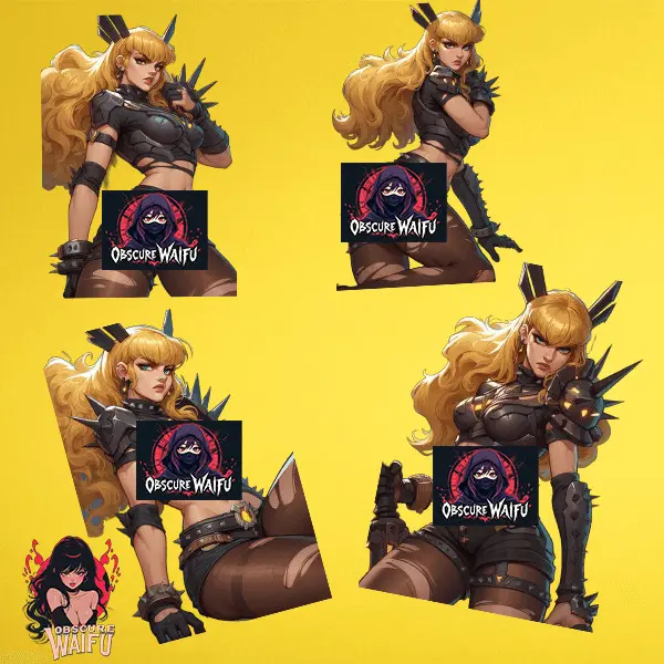Magik Rivals Waifu Decal Sticker 4 Pack - Original Design for Waifu Enthusiasts