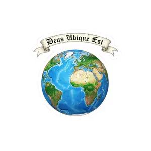 Deus Ubique Est Sticker – Catholic Faith ‘God Is Everywhere’ Earth Design