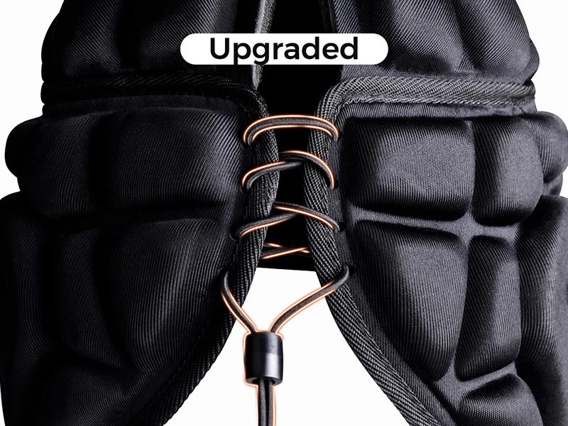 COOLOMG Soft Shell Helmet 19mm Thick Flag Football Rugby Scrum Cap for Youth Adult Padded Soccer Headgear with Adjustable Chinstrap & 3D Ear Design