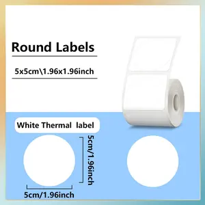 Circular/square Thermal Paper Sticker Labels, Direct Thermal Labels, Self Adhesive Label, Transparent/ Thermal Label Printing Paper, Compatible with Phomemo M220 M200 M221 M110 P50 P80 P1