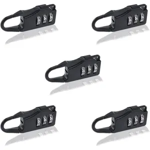 5 PCS Combination Luggage Lock Password Security Padlock Zinc Alloy Black Small Safe Combination Padlocks for Luggage Briefcases Suitcases Backpacks Computer Bags Locker Tool Cabinet