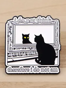 Sunflower Starry Sky Oil Painting Enamel Pin, Cute Animal Naughty Cat Design, Unisex Daily Wear Backpack Hat Decoration Gift