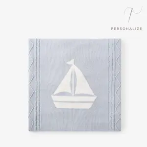 Nautical Cotton Cable Knit Blanket